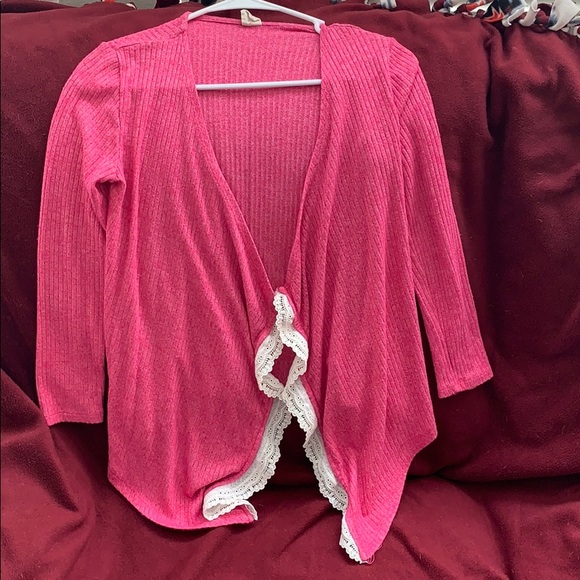 Pink Ruffle Cardigan - Picture 1 of 4